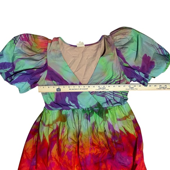 Anthropologie Plenty by Tracy Reese Puff-Sleeve Surplice Dress Size Medium - Picture 5 of 6